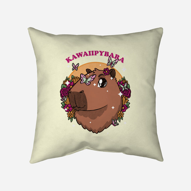 Cute Kawaii Capybara-None-Removable Cover w Insert-Throw Pillow-Studio Mootant