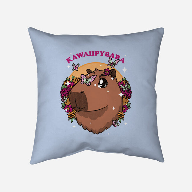 Cute Kawaii Capybara-None-Removable Cover-Throw Pillow-Studio Mootant