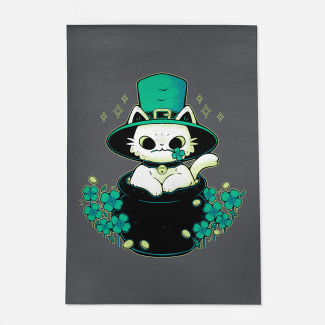 Cute St Patrick Cat-None-Outdoor-Rug-xMorfina