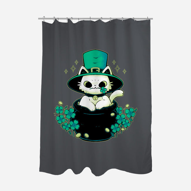 Cute St Patrick Cat-None-Polyester-Shower Curtain-xMorfina