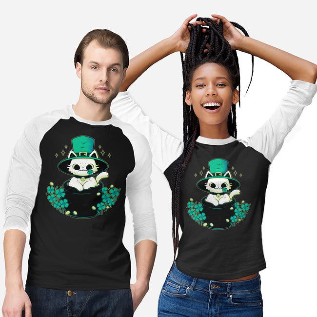 Cute St Patrick Cat-Unisex-Baseball-Tee-xMorfina