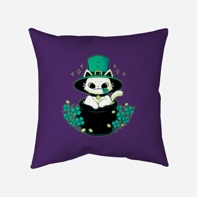 Cute St Patrick Cat-None-Non-Removable Cover w Insert-Throw Pillow-xMorfina