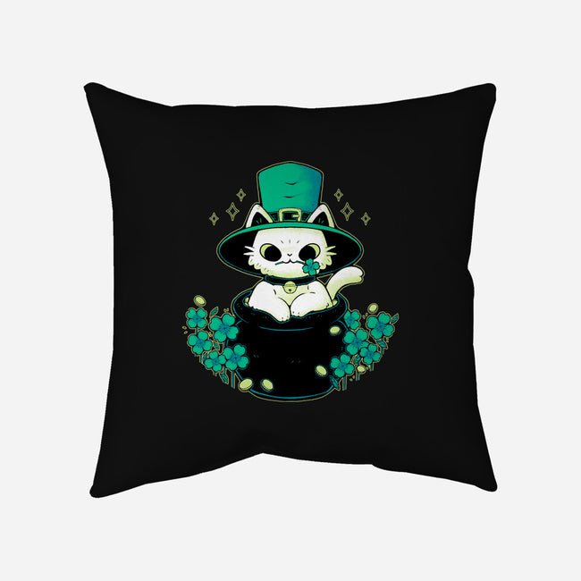 Cute St Patrick Cat-None-Removable Cover w Insert-Throw Pillow-xMorfina