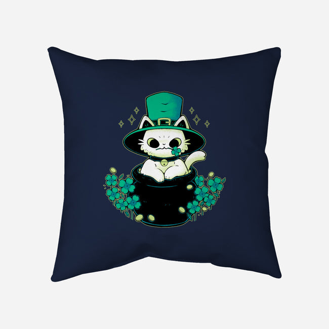 Cute St Patrick Cat-None-Removable Cover w Insert-Throw Pillow-xMorfina