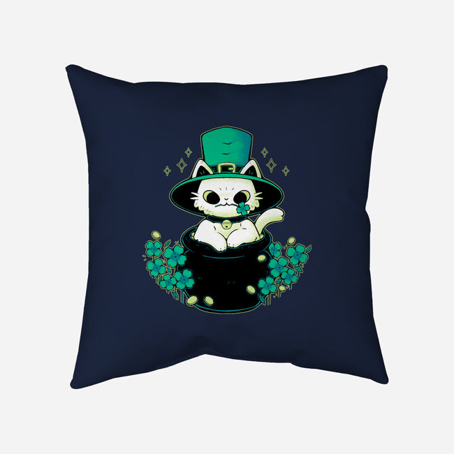 Cute St Patrick Cat-None-Removable Cover-Throw Pillow-xMorfina