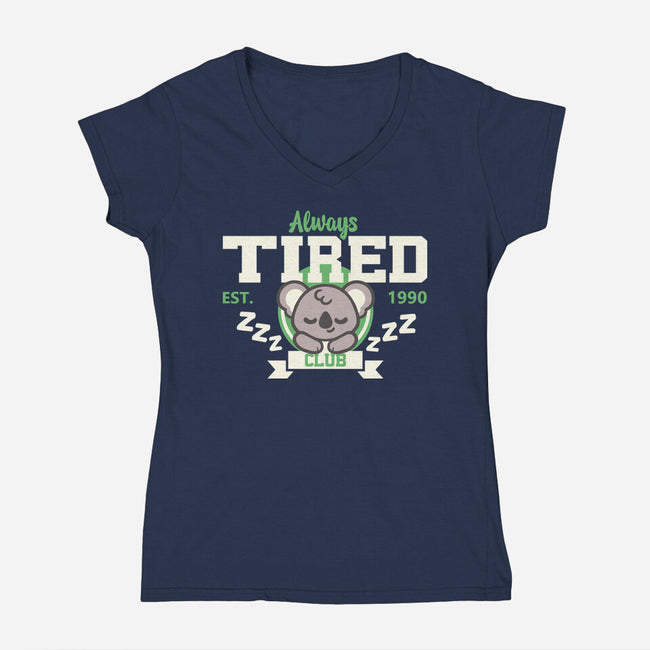 Always Tired Club Koala-Womens-V-Neck-Tee-NemiMakeit