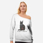 Tis But A Scratch Cat-Womens-Off Shoulder-Sweatshirt-Claudia