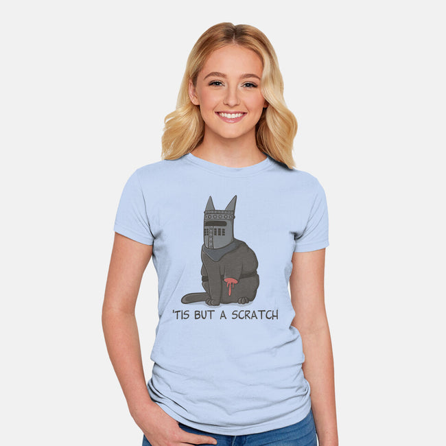 Tis But A Scratch Cat-Womens-Fitted-Tee-Claudia