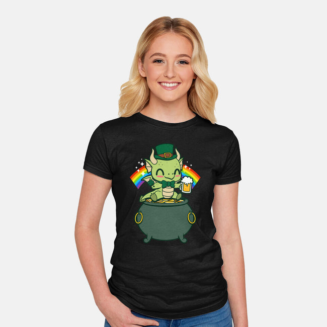 Lucky Irish Dragon-Womens-Fitted-Tee-Boggs Nicolas