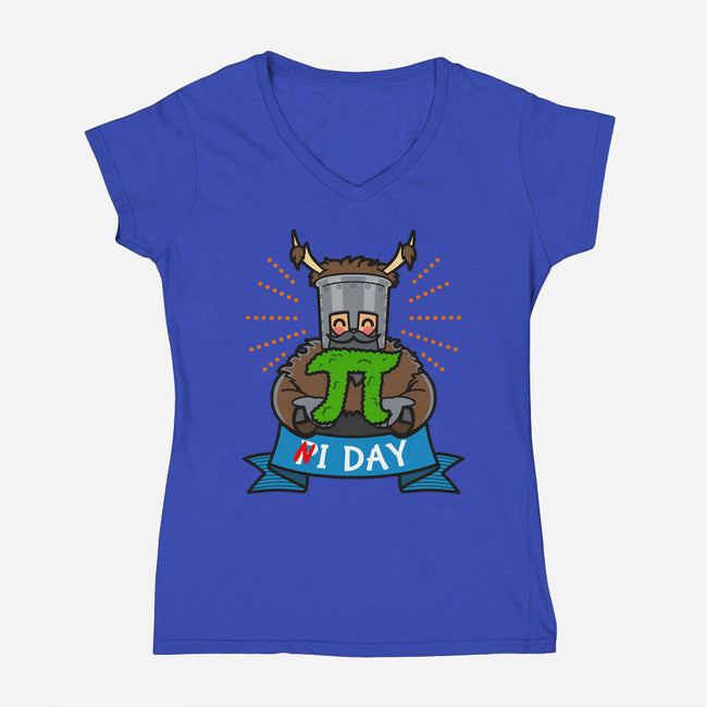 Shrubbery Pi Day-Womens-V-Neck-Tee-Boggs Nicolas