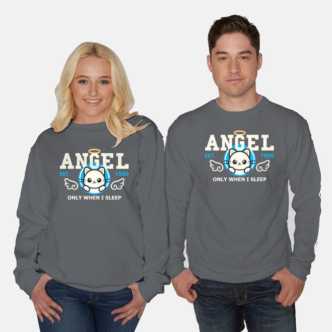 Angel Only When I Sleep-Unisex-Crew Neck-Sweatshirt-NemiMakeit