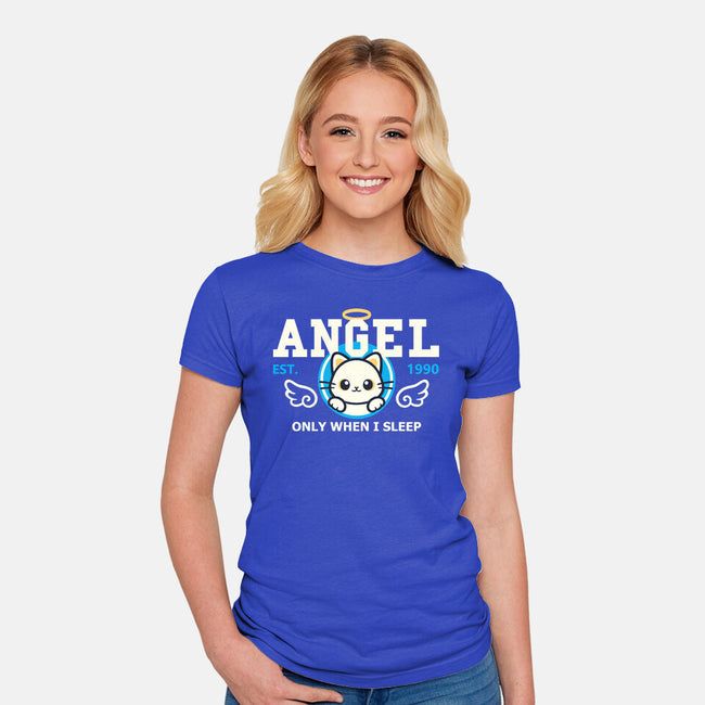 Angel Only When I Sleep-Womens-Fitted-Tee-NemiMakeit