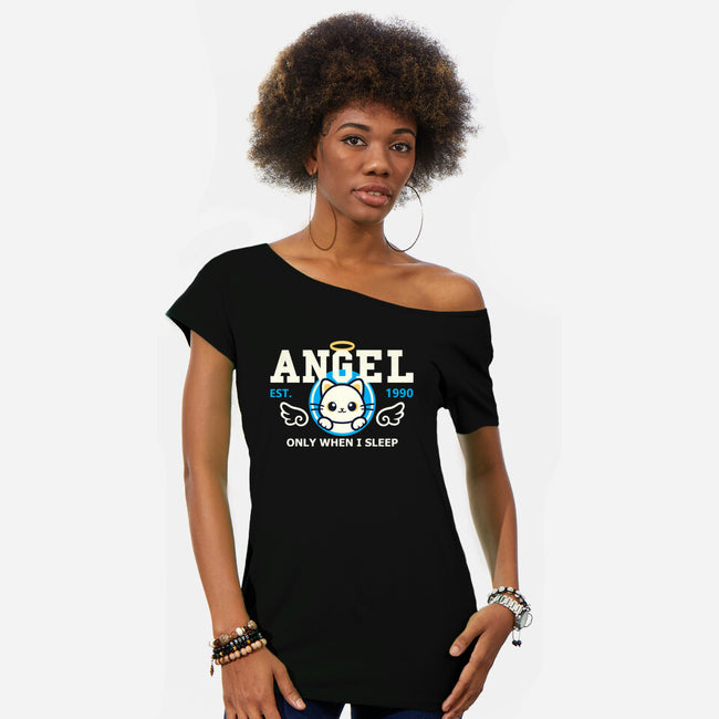 Angel Only When I Sleep-Womens-Off Shoulder-Tee-NemiMakeit