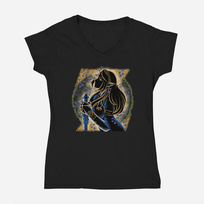 Hylian Princess-Womens-V-Neck-Tee-rmatix