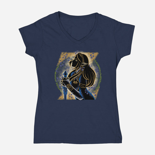 Hylian Princess-Womens-V-Neck-Tee-rmatix