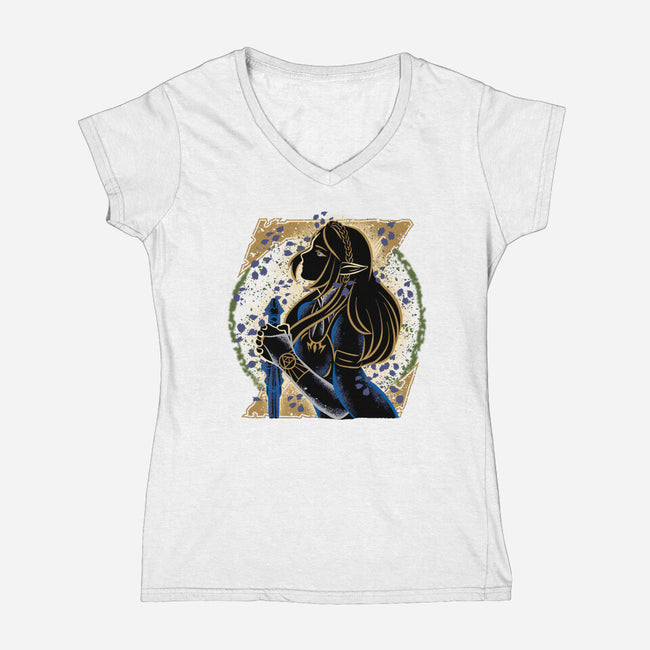 Hylian Princess-Womens-V-Neck-Tee-rmatix