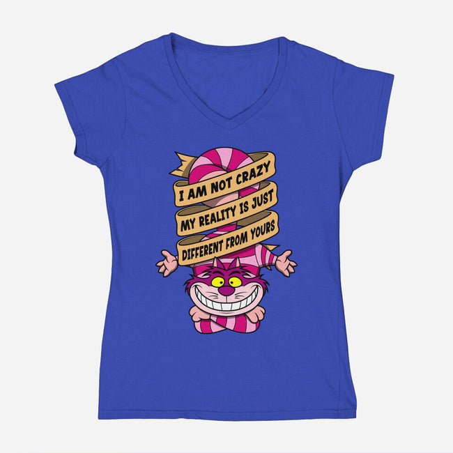 I Am Not Crazy-Womens-V-Neck-Tee-drbutler