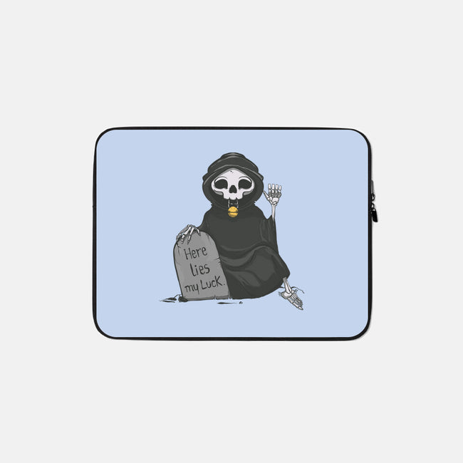 Here Lies My Luck-None-Zippered-Laptop Sleeve-OnlyColorsDesigns
