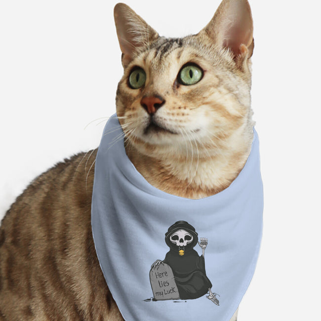 Here Lies My Luck-Cat-Bandana-Pet Collar-OnlyColorsDesigns