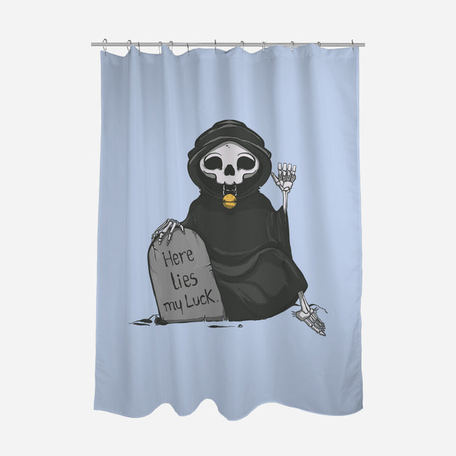 Here Lies My Luck-None-Polyester-Shower Curtain-OnlyColorsDesigns