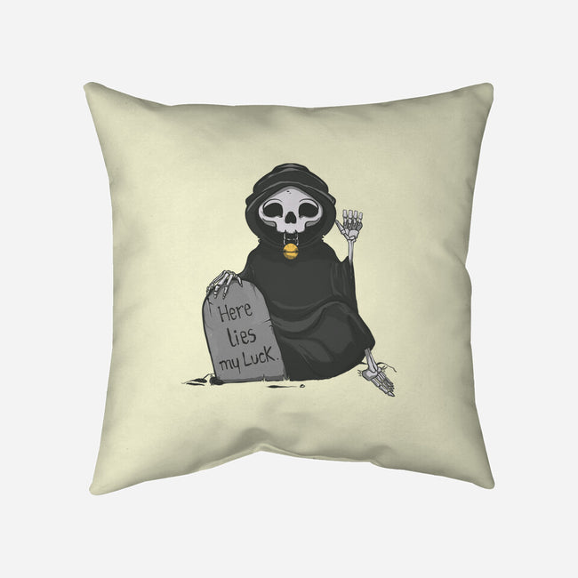 Here Lies My Luck-None-Removable Cover w Insert-Throw Pillow-OnlyColorsDesigns
