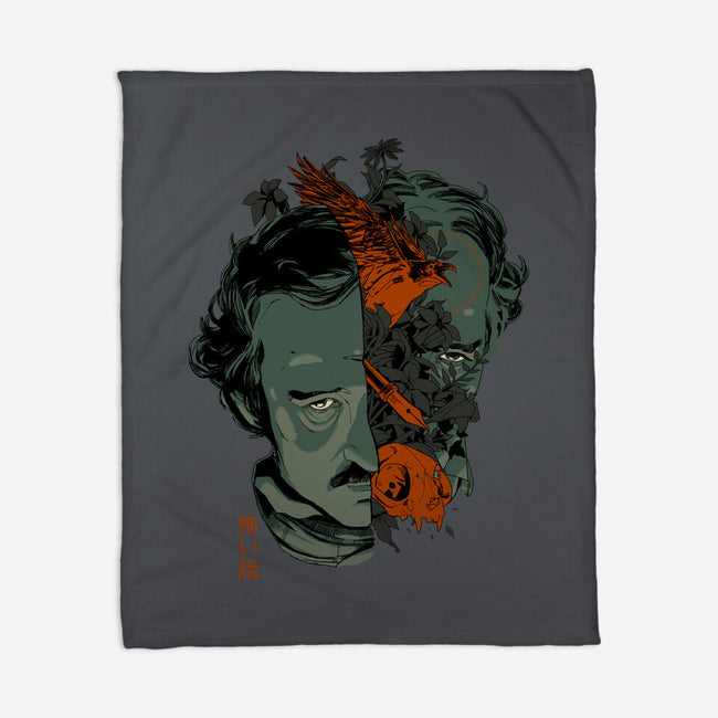 Poe's Head-None-Fleece-Blanket-Hafaell