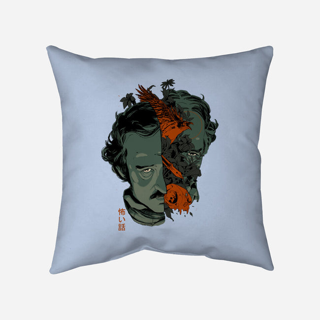 Poe's Head-None-Removable Cover w Insert-Throw Pillow-Hafaell
