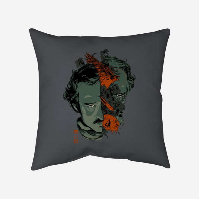 Poe's Head-None-Removable Cover-Throw Pillow-Hafaell