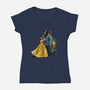 Beauty And The Alien-Womens-V-Neck-Tee-zascanauta