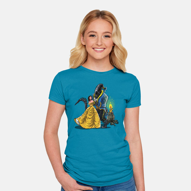 Beauty And The Alien-Womens-Fitted-Tee-zascanauta