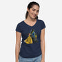 Beauty And The Alien-Womens-V-Neck-Tee-zascanauta