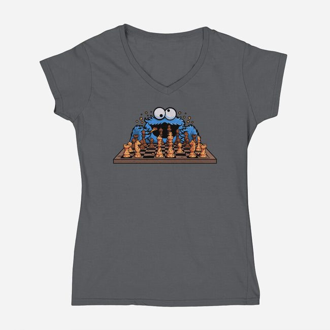 Cookie Chess-Womens-V-Neck-Tee-erion_designs