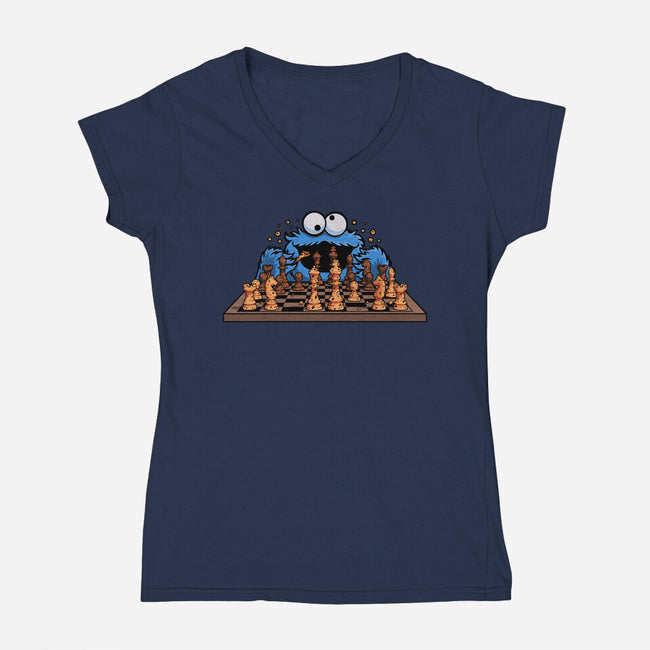 Cookie Chess-Womens-V-Neck-Tee-erion_designs