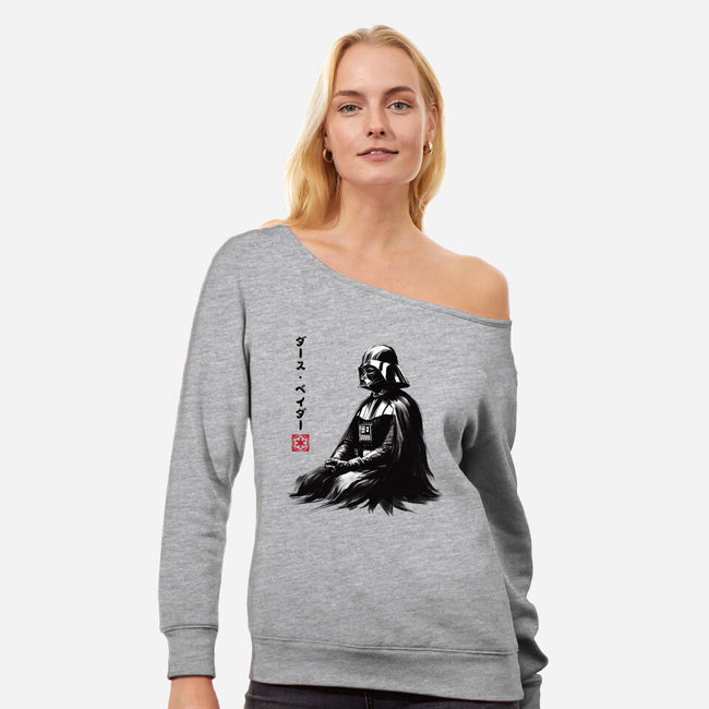 The Sith Sumi-e-Womens-Off Shoulder-Sweatshirt-DrMonekers