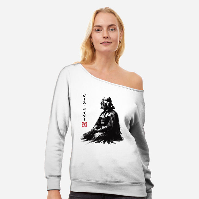 The Sith Sumi-e-Womens-Off Shoulder-Sweatshirt-DrMonekers