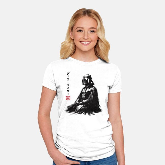 The Sith Sumi-e-Womens-Fitted-Tee-DrMonekers