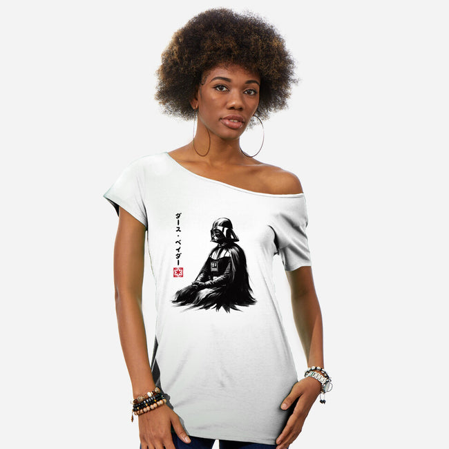 The Sith Sumi-e-Womens-Off Shoulder-Tee-DrMonekers