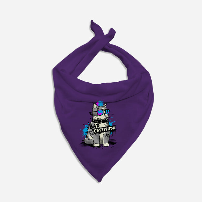 Bad Cattitude Graffiti-Dog-Bandana-Pet Collar-NemiMakeit