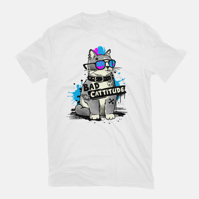 Bad Cattitude Graffiti-Womens-Basic-Tee-NemiMakeit