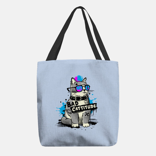 Bad Cattitude Graffiti-None-Basic Tote-Bag-NemiMakeit