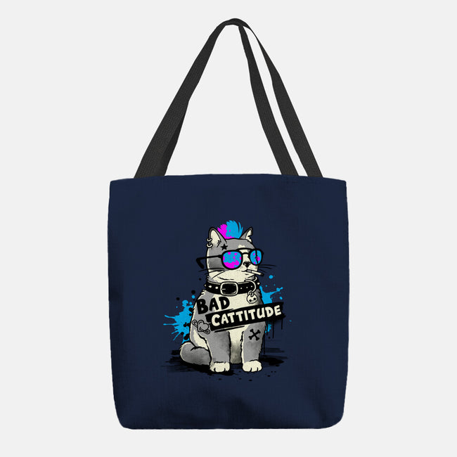 Bad Cattitude Graffiti-None-Basic Tote-Bag-NemiMakeit