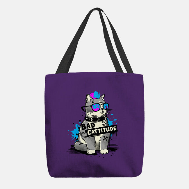 Bad Cattitude Graffiti-None-Basic Tote-Bag-NemiMakeit