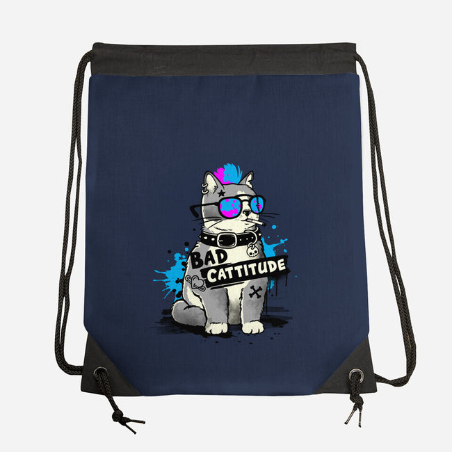 Bad Cattitude Graffiti-None-Drawstring-Bag-NemiMakeit