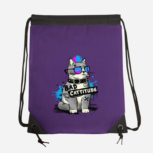 Bad Cattitude Graffiti-None-Drawstring-Bag-NemiMakeit