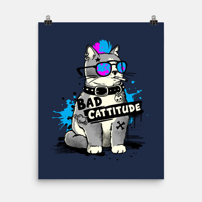 Bad Cattitude Graffiti-None-Matte-Poster-NemiMakeit