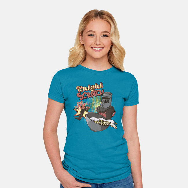 Knight Scratch Cereal-Womens-Fitted-Tee-Claudia