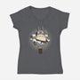 The Crane Kick-Womens-V-Neck-Tee-maped