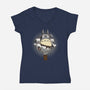 The Crane Kick-Womens-V-Neck-Tee-maped