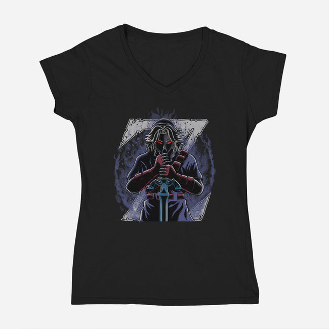 Hero's Shadow-Womens-V-Neck-Tee-rmatix