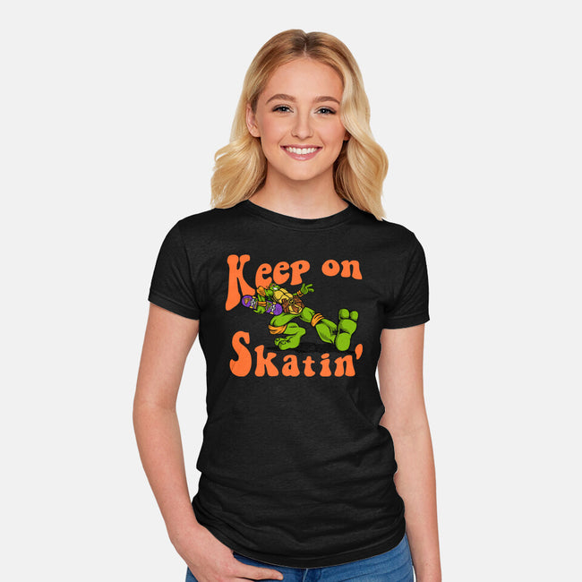 Keep On Skating-Womens-Fitted-Tee-joerawks